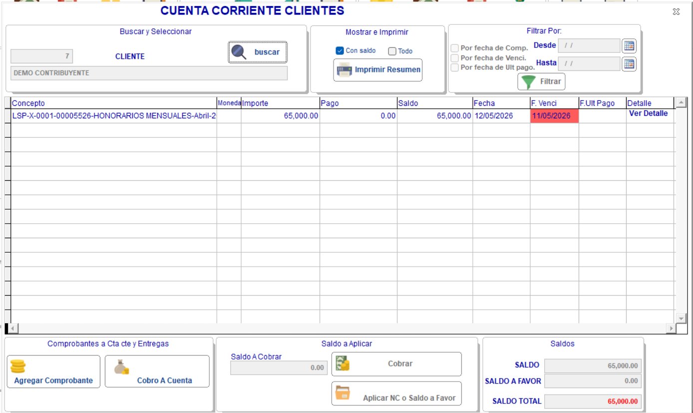 Cuenta corriente de clientes en RedContable